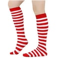 thumbnail image 4 of 2 Pack Womens & Mens Socks Over the Calf Unisex Couples Casual Stripe Printed Knee Length Long Tube-Sock Hosiery, 4 of 8