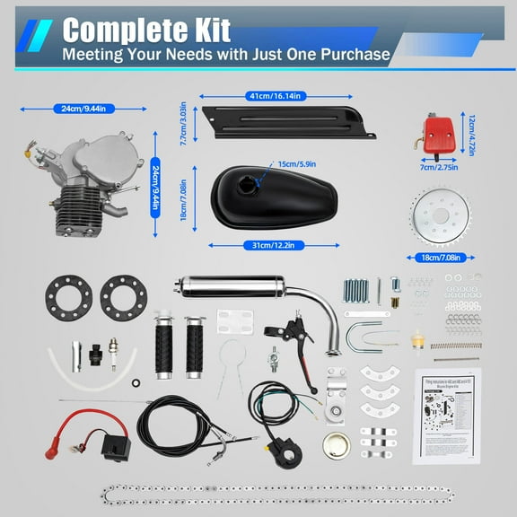 100CC Bicycle Motorized 2 Stroke Gasoline Petrol Bike Engine Motor Kit