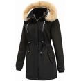 thumbnail image 2 of Women Cotton Hooded Coat Warm Faux Fur Jacket Parkas Plus Size Winter Parka Outerwear Banmo, 2 of 5