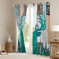 thumbnail image 3 of Turquoise Antler Curtains & Drapes Elk Deer Rustic Curtains,Woodland Animals Moose Blackout Curtains Lodge Cabin Wood Board Country Hunting Theme Reindeer Farmhouse Decor, 3 of 6