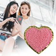 thumbnail image 3 of ABODELINE Colorful Love Heart Iron on Patches Chenille Decorative Sew on Embroidered Patches Appliques 2 inch Heart DIY Arts Crafts Decoration Embroidered Patches for Clothing Jeans Caps Bags Repair, 3 of 4