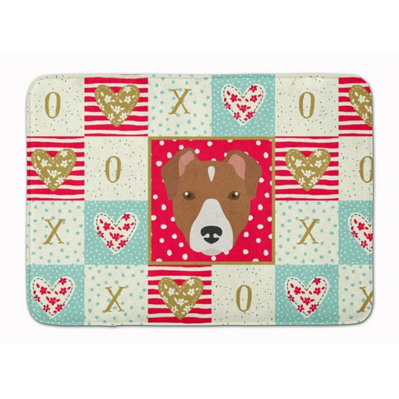 Carolines Treasures CK5232RUG Rat Terrier Love Machine Washable Memory Foam Mat Red 19Hx27W multicolor