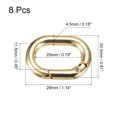 thumbnail image 2 of Uxcell 1.14 Inch Spring Oval Ring Round Snap Clip Trigger for Bag Purse Keychain, 8Pack Gold, 2 of 6