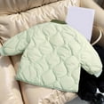 thumbnail image 4 of Lenpel Girls Boys' Puffer Jackets Unisex Baby Toddler Long Sleeve Crew Neck Button down Quilted Jackets Warm Outwear Coats(Green,1-2 Years), 4 of 5