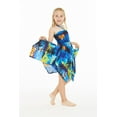 thumbnail image 3 of Girl Gypsy Uneven Bottom Hawaiian Luau Dress in Blue Sunset Size 8, 3 of 5