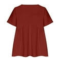 thumbnail image 4 of Yuzhih Womens Plus Size Summer Babydoll Tops Oversized Blouse Dressy Casual Tunic Shirts V Neck Loose Blouses, 4 of 5