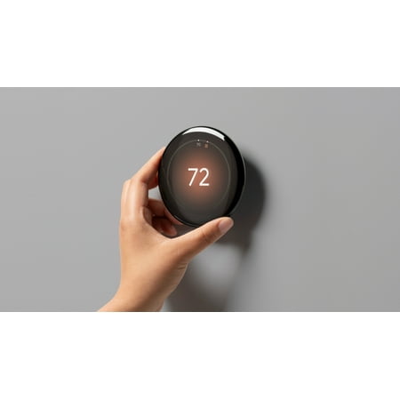 Google - Nest Learning Thermostat (4th gen) with Nest Temperature Sensor (2nd gen) - Polished Obsidian