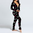 thumbnail image 3 of BONIXOOM Womens Christmas Pajamas Family Christmas Pajamas Matching Sets Sleepwear Flap Long Sleeve Sleep Tops Printed Hot Pink XXL, 3 of 5
