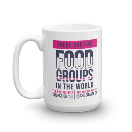 Two Food Groups In The World Funny Ketogenic Diet Plan Quotes Coffee & Tea Gift Mug, Stuff, Products, Supplies, Items And Gifts For A Chocolate Lover Keto Dieter & Dieting Cheese Lovers