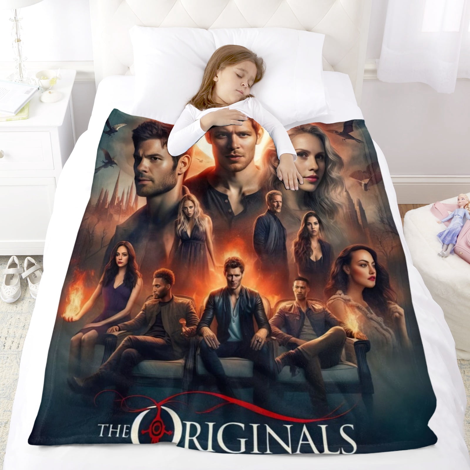 Vampire Diaries Throw Blanket Gifts for Fans Lover Girls Boys Women Present Hoodie Him Bed 50"x60"