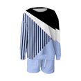 thumbnail image 3 of Puntoco Conjunto De Sudadera Con Pantalón Y top Con Cuello Redondo De Manga Larga Informal Estampado Para Mujer Azul Claro S, 3 of 3