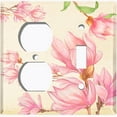 thumbnail image 4 of Metal Light Switch Plate Cover Classy Pink Magnolia Floral Wallpaper FLW104, 4 of 13
