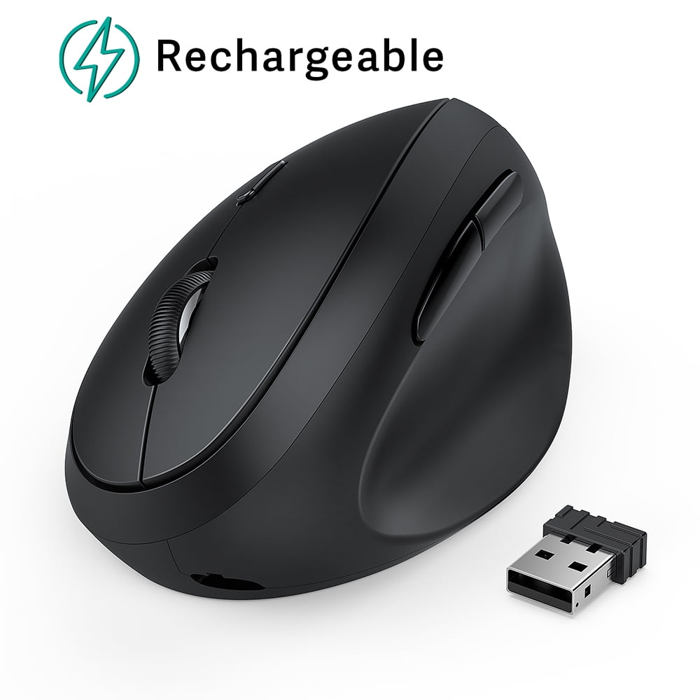 Ergonomic Wireless Mouse, Jelly Comb Rechargeable 2.4GHz Wireless