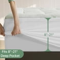 thumbnail image 3 of JPHOME Bamboo Queen Size Quilted Pillowtop Mattress Topper Pad Cover with Deep Pocket Fitted Up to 8"-21", Soft & Comfort, 3 of 7