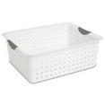 thumbnail image 2 of Sterilite Large Ultra Plastic Storage Baskets w/ Handles, White, 12 Pack, 2 of 12
