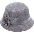 thumbnail image 6 of CoCopeaunts Women Bucket Hat Spring Autumn Linen Breathable Sun Shade Big Flower Decoration Belt Fashion Monochrome Bucket Cap, 6 of 8