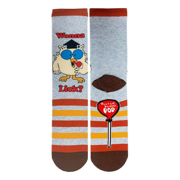 Men’s Novelty Tootsie Roll Crew Socks, Crazy Funny Saying Cotton Dress Socks Gift - Wanna Lick