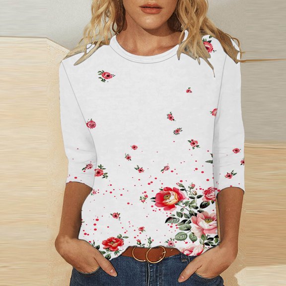 New Arrivals BeiFu Long Sleeve Shirts For Women Casual Womens Tops Trendy Long Sleeve Women Blouses Long Sleeve Cotton Tshirts Shirts For Women Cotton V Neck Fall Clothes For Women