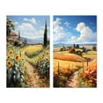 thumbnail image 2 of Designart "French landscapes Of Sunflowers In Normandy I" France Wall Art Set Of 2 - Yellow Landscapes Gallery Set For Office Decor, 2 of 7