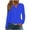 Blue, variant on Hoodies Sweatshirt Women Long Sleeve Eyelet Top Button Up Casual Loose Fit Shirts Jacket Fall Lightweight Pullover