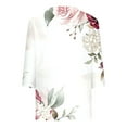 thumbnail image 4 of Qulqfy Women's Spring Tops Plus Size 3/4 Length Sleeve Shirts Fall Graphic V Neck Dressy Casual Tops Womens Blouses L, 4 of 5