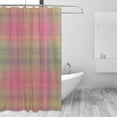 thumbnail image 3 of YFYANG Waterproof Bathroom Shower Curtain, Watercolor Abstract Plaid Shower Curtain Set with Hooks, Home Bathroom Tub Decor - 72 "x72", Plastic Hooks, 3 of 6