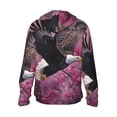 thumbnail image 3 of Uemuo Flower Bald Eagle Pattern Women's Full Zip UPF 50+ Sun Protection Hoodie Jacket Long Sleeve Sun Shirt Hiking Outdoor Performance with Pockets-Medium, 3 of 9
