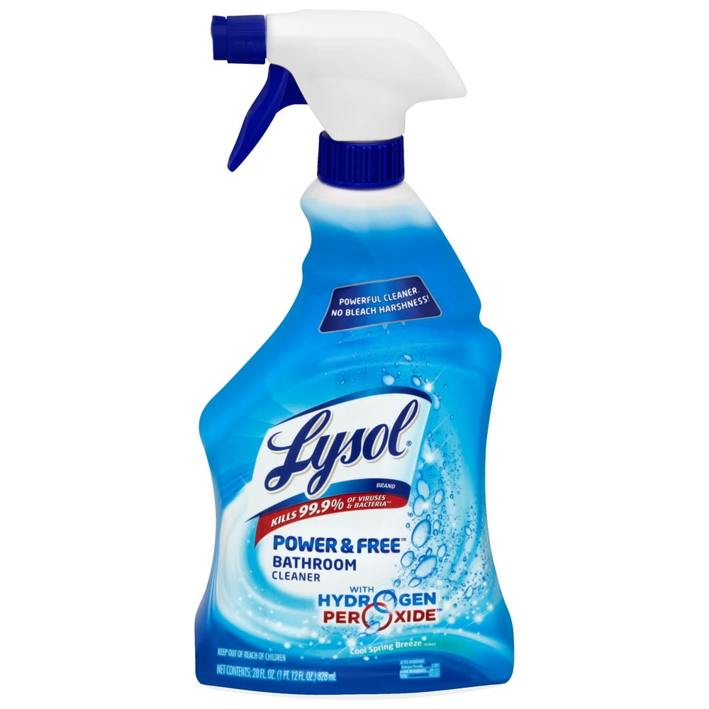 Lysol Bleach Free Hydrogen Peroxide Bathroom Cleaner Spray, Fresh, 28oz