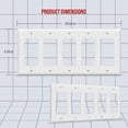 thumbnail image 2 of ENERLITES Decorator Switch / Receptacle Outlet Wall Plate, Standard Size 5-Gang, Unbreakable Polycarbonate, White, 2 of 4