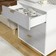 thumbnail image 4 of Nightstand with 4 Drawer Bedside Table [Golden Handle] [Golden Base] [Diamond Style] for Bedroom, The Living Room, 4 of 6