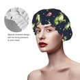 thumbnail image 2 of Kdxio Dinosaur Astronaut Print Shower Cap for Women,Elastic and Reusable,Double Waterproof Layers Bathing Hat, 2 of 6