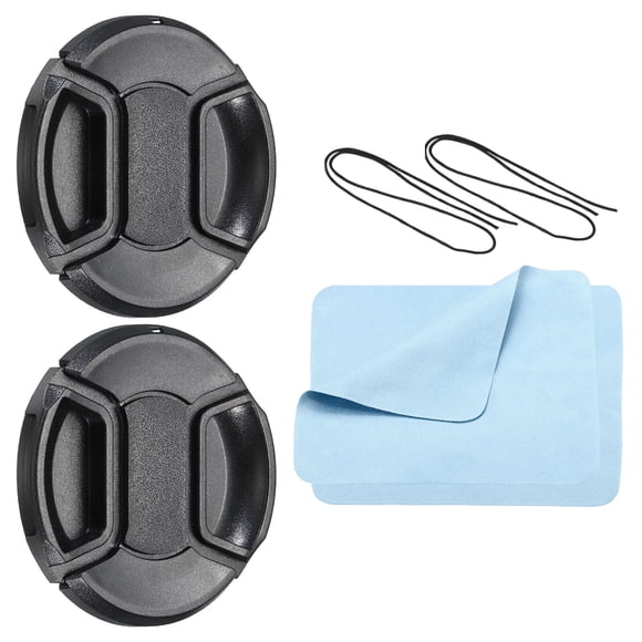 Cubierta de lente frontal de pinza central Uxcell para lente con rosca de 62 mm, 2 paquetes