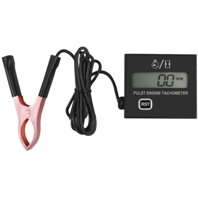 Inductive Digital Tachometer for Chainsaws, Lawn Mowers, Motorcycles, Inductive Tachometer with Hour Meter Replaceable Battery