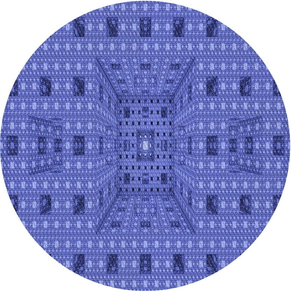 Ahgly Company Indoor Round Patterned Sky Blue Dress Blue Area Rugs, 5' Round