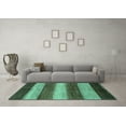 thumbnail image 3 of Ahgly Company Indoor Square Abstract Turquoise Blue Modern Area Rugs, 8' Square, 3 of 4