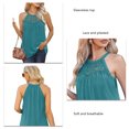 thumbnail image 4 of Mujeres Encaje plisado Tank Top suave transpirable casual elegante Halter Masajeadores de cuello sin mangas blusa camisa para citas, 4 of 5