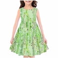 thumbnail image 2 of ROLKFUK Toddler Girls Casual Dresses, Sleeveless Print Crew Neck Summer Clothes Green Size 5-6 T, 2 of 3