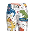 thumbnail image 4 of Naloa Dinosaur Men's Short Pajama Pants, Lounge Comfort Shorts with Elasticized Waistband and Side Pockets - XX-Large, 4 of 9