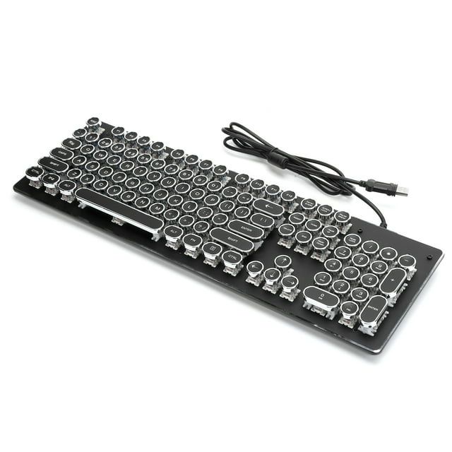 LAFGUR Retro Wired Gaming Mechanical Keyboard Key Click with 104 Keys Mixed Light Ergonomic Design,Computer Accessory,Keyboard
