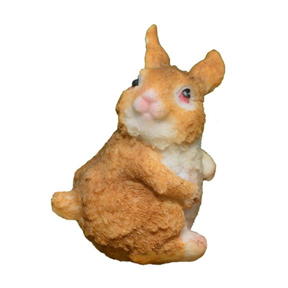 Realistic Appearance Micro Landscape Rabbit Statue with Carrot Resin Garden Rabbit Ornament Miniature Sculpture Dollhouse Decor