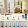 thumbnail image 2 of 6 Tier Plant Stand with RGB Light Strip Smart APP Remote Control 57in Tall Corner Shelf Universal Wheels for Indoor Living Room Balcony Office Home Decor Display Flowers Books Crafts Rustic Brown, 2 of 10
