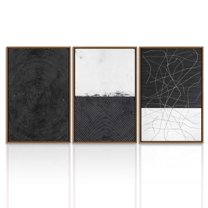 wall26 3 Piece Framed Canvas Wall Art for Living Room, Bedroom Buildings Theme Canvas Prints for Home Decoration Ready to Hang - 24"x36"x3 Panels