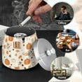 thumbnail image 4 of Yayeee Ashtray with Lid for Cigarette Smokeless Stainless Steel Home Ash Holder, Orange Fall Pumpkin, 4 of 7