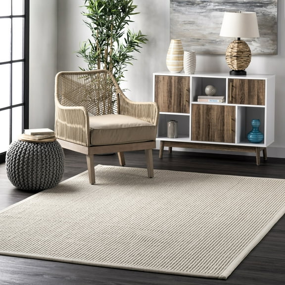 Rugs USA Patricia Jute and Wool Area Rug, 4' x 6', Selma Ivory