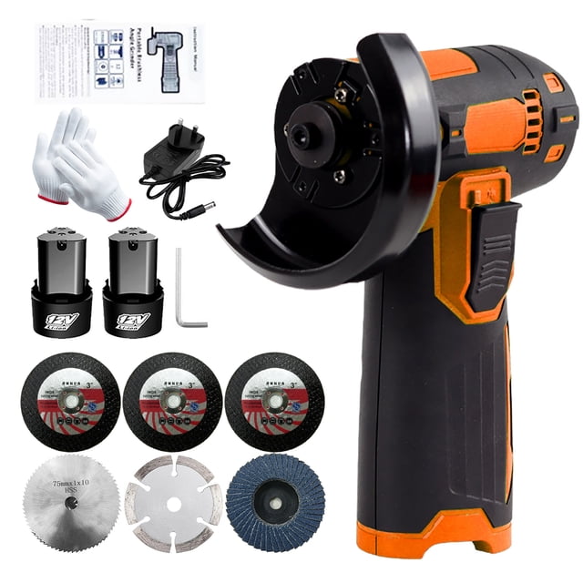 Kit de amoladora angular con cepillo inalámbrico de 12V, disco de desmotado de 3 pulgadas/76 mm, herramienta de amoladora angular liviana con