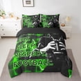 thumbnail image 2 of Erosebridal Gradient Geometry Bed in a Bag King size, Rugby Sports Bed Set, Balls Player Decor, Reversible 7pcs, 2 of 5