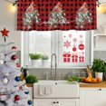 thumbnail image 5 of Christmas Curtain Valances for Windows, Kitchen Valance Window Treatments Panel 2 Pack, Cardinal Pine Cone Branches Black Red Plaid Rod Pocket Short Curtains for Bathroom Bedroom 42 x 12 Inch, 5 of 8
