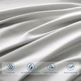 thumbnail image 5 of LENZING(TM) Tencel(R) Lyocell  Size Sheet Set, 15" Deep Pocket & Cooling for Hot Sleepers Silky Smooth Soft Breathable Luxury Light Grey Bedding 4 count Sheets, 5 of 6