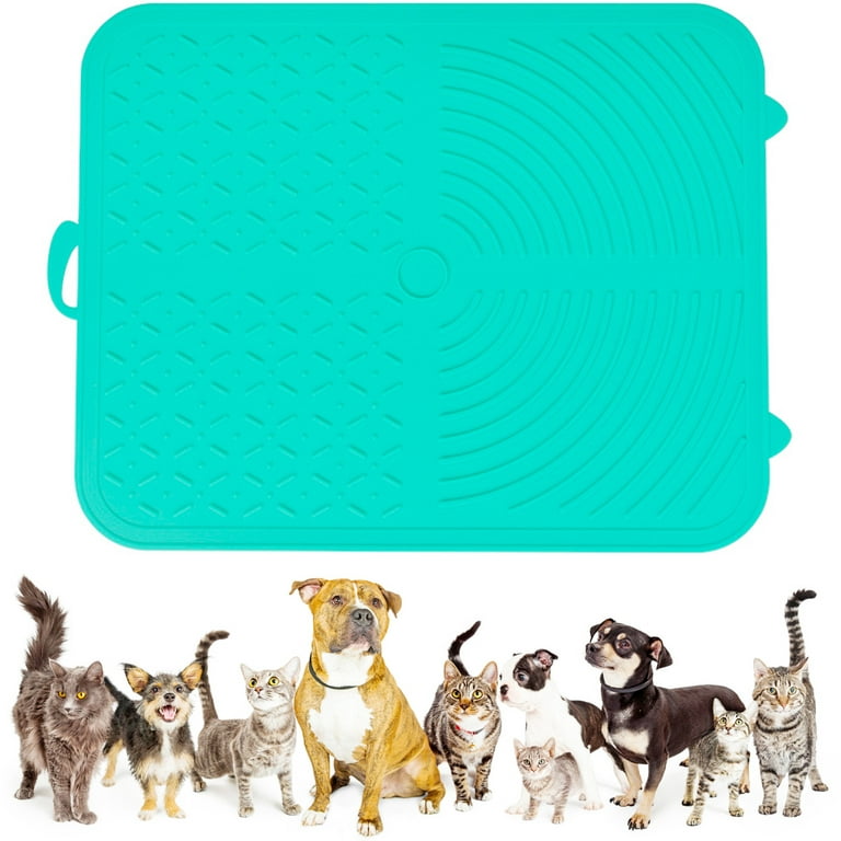 Lick Lick Pad Dog Distraction Device by Perfect Curve, 100% Food-Grade  Silicone, PBA Free, Large, Blue