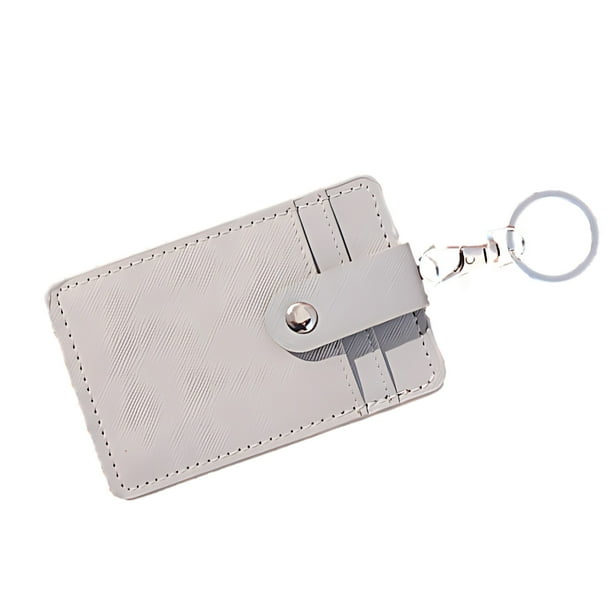 Methold Portatarjetas de identificación portátil, tarjetas de identificación y tarjetas de autobús de fácil acceso con funda única para Carpetas de archivos gris